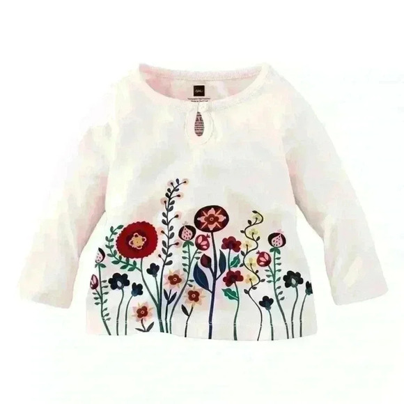 Tea Collection floral long sleeve top size 3-6m - Picture 1 of 3